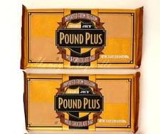 2 X Trader Joe's Pound Plus Belgium Milk Chocolate Bar 2 HUGE PACKS EACH 17.6 Oz