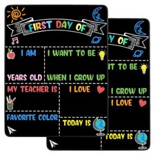 2PCS First and Last Day of School Chalkboard Sign Reusable, 14x11 in Back to ...
