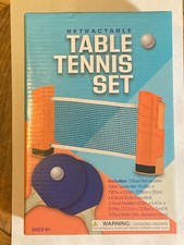 Retractable Table Tennis Net Set Any Table Paddles & Balls Play Almost Anywhere