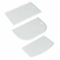 3Er Set Teigspachtel Teigkarte Teigschaber Garnierkamm Backspachtel Teigkratzer