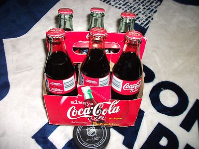 TORONTO MAPLE LEAFS COMPLETE SIX PACK OF COCA-COLA BOTTLES MAPLE