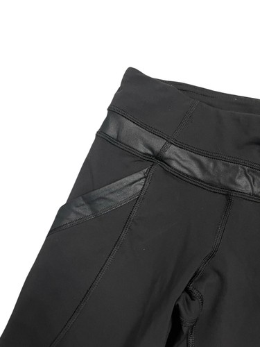 Lululemon Leggings Women's 2 Black Running Athletic Crop Pants Mid Rise 24x20 - Picture 4 of 11