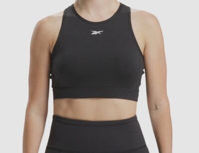 Reebok Apparel Women's Black Identity Train Vector Bralette Sports Bra Size S