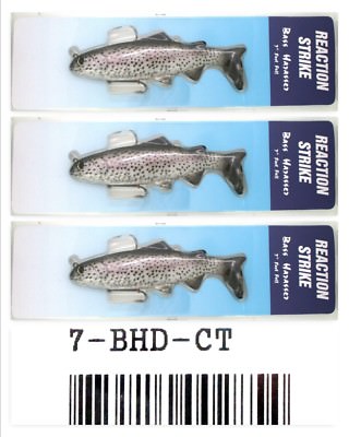 (3) Reaction Strike 7'' Fast Fall Bass Harasser Swimbait Lot 7-BHD-CT Calif Trout