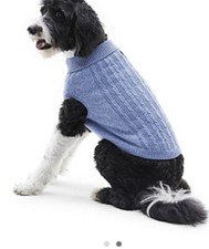 new dog Sweater st johns bay size large winter Warm Blue dog sweater