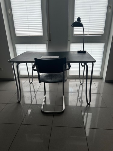 MAUSER WERKE Rechteck TISCH Schlaufentisch STAHLROHR BAUHAUS MODERNE 50er 60er - Bild 6 von 17