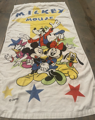 レトロ✨昭和平成　Mickey Mouse Print Towels Vintage Disney Mickey Mouse & Friends Multicolored Towel 100