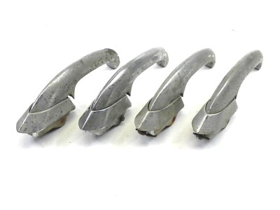 LOT OF FOUR VINTAGE USED 1949-1950 KAISER FRAZER CHROME DOOR HANDLE SOME PITTING