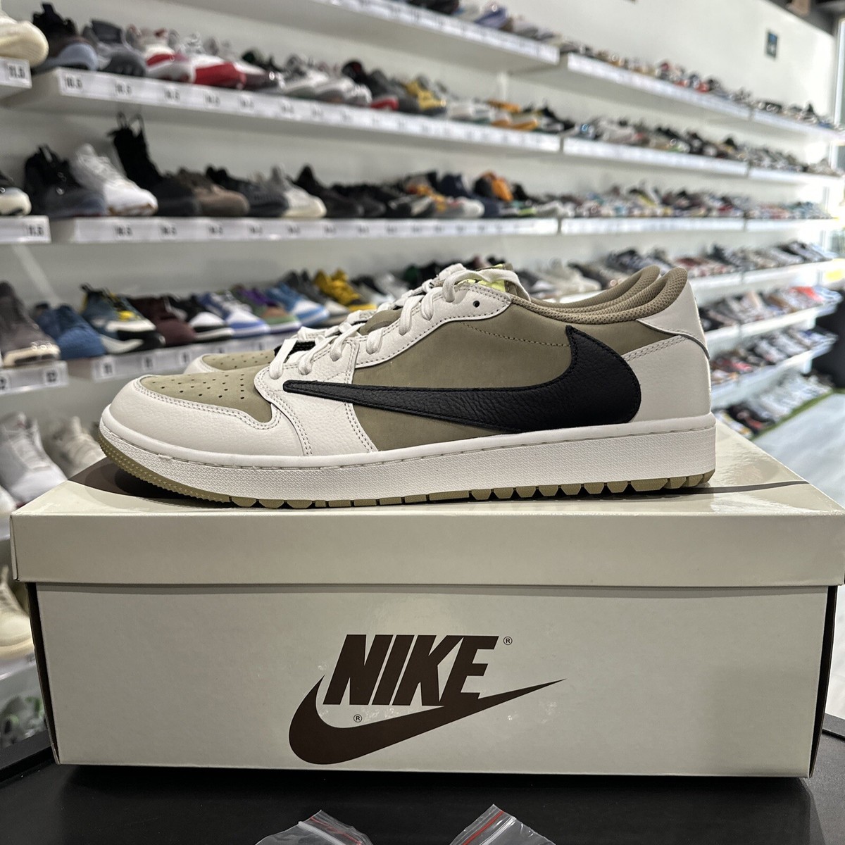 Size 15 - Jordan 1 Low Golf x Travis Scott Neutral Olive | eBay