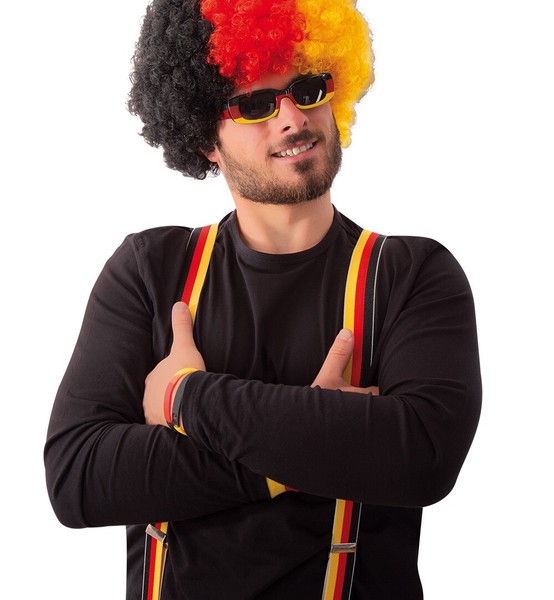 Deutschland HosenträGer Mit Metallschnallen WM EM FußBall Schwarz Rot Gold Party-image