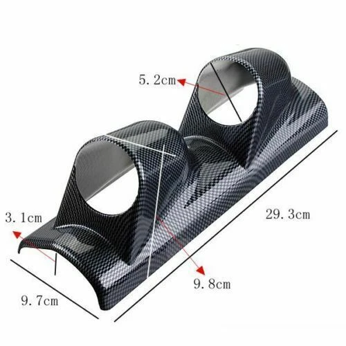 Universal 2" 52mm Left Driver Carbon Fiber A Pillar Pod Dual Hole Gauge Holder - Image 2 of 4