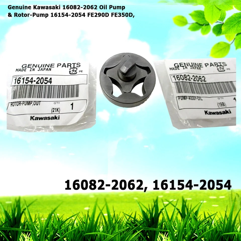 Genuine Kawasaki Oil Pump 16082-2062 & Rotor-Pump Out 16154-2054 FE290D FE350D - Image 3 of 4