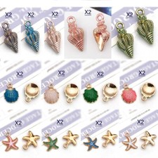 26Pcs Mixed Starfish Conch Shell Metal Charms Pendant DIY Jewelry Making 1-3 cm