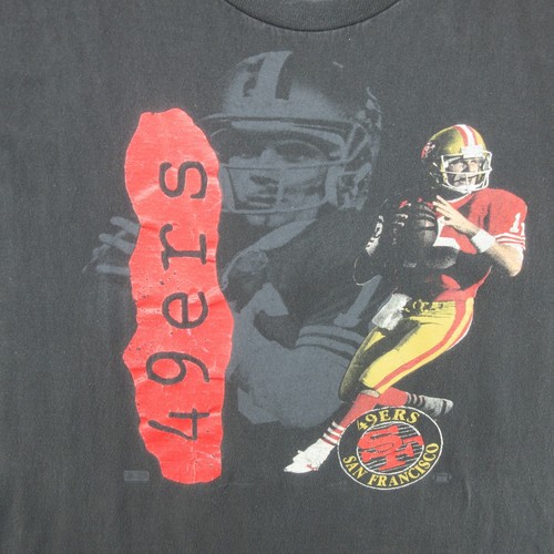 VTG San Francisco 49ers Shirt Mens XL Black Joe Montana 90s Made in USA Salem - Picture 3 of 19