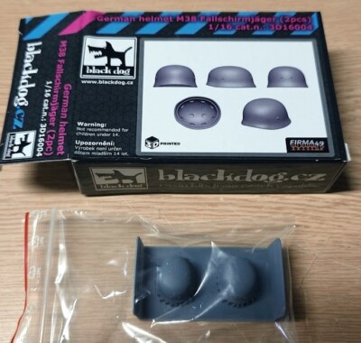 German helmet M38 fallschirmjager 2pcs von Blackdog in 1/16 3D druck