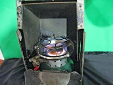 Coleman 502 Stove With  Amish Heater Box Runs Great Low And HIgh 7-67