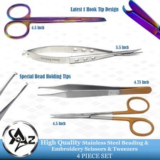 Latest Embroidery Scissors Sewing Thread Snips Tailor Shear, Beading Tweezers 4x