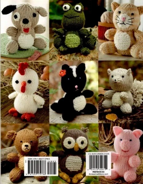 AMIGURUMI ANINAL FRIENDS: KNIT chick frog cat dog pig skunk squirrel owl teddy - Image 3 of 4