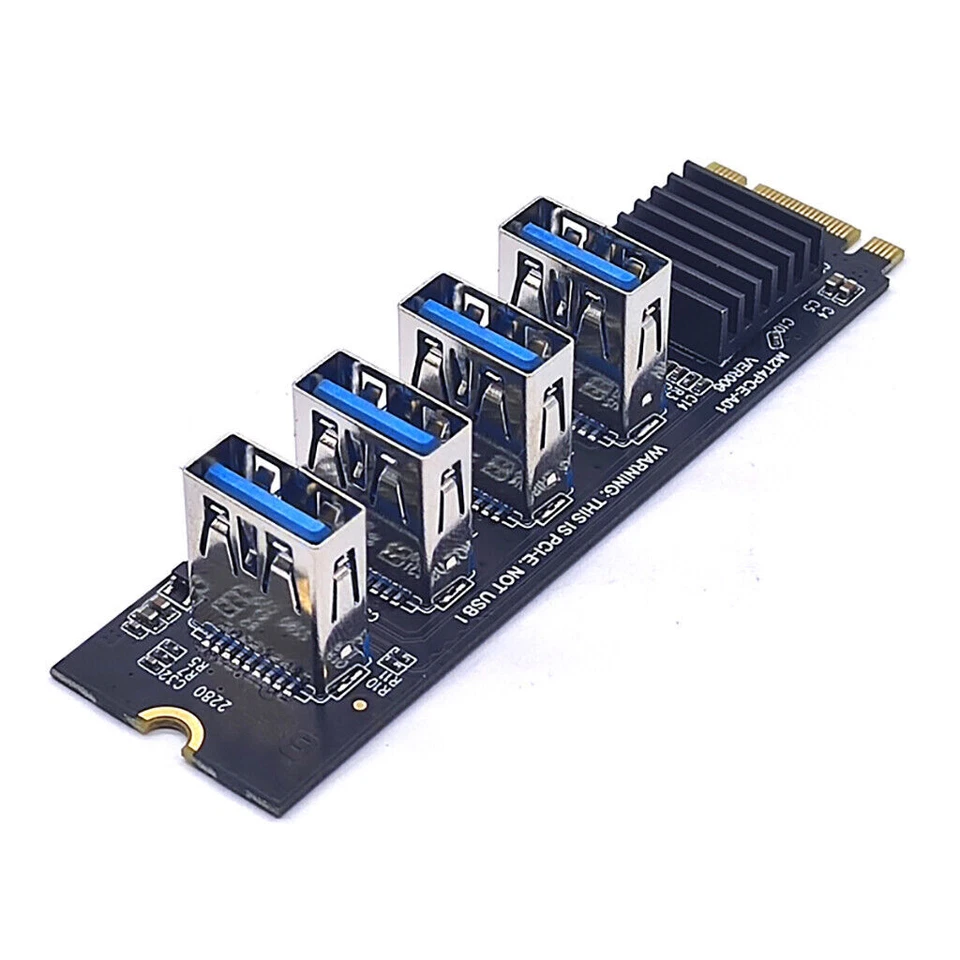 M.2 NVME KEY-M to 4-port PCI-E adapter card for USB3.0 graphics card expansion - Image 4 of 4