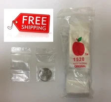 500 Ct Zip Lock 1.5" X 2.0"  baggies 1520 mini ziplock reclosable bags 38x51 mm