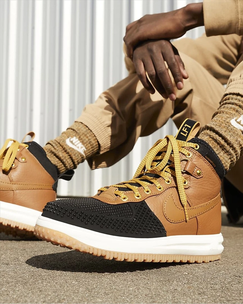Nike Lunar Force 1 High Duck Boots Yale Brown 805899 202 US 6.5 eBay