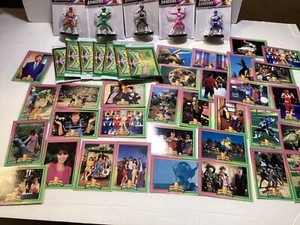 Power Rangers Prem. Trading Cards, 7 packs SEALED 1994 + 5 figurines + 30 cards