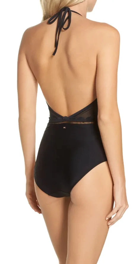 Traje de baño Ted Baker London L70124 para mujer negro con aros de una pieza talla 36DD/E Foto 3 de 4
