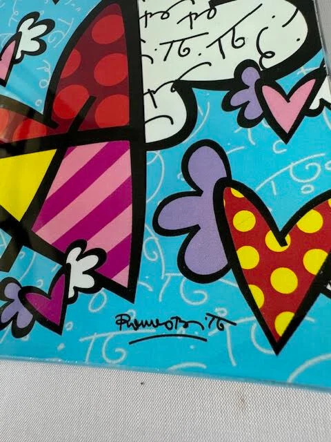 PLACA DE VIDRIO ROMERO BRITTO: CORAZÓN VOLADOR ** NUEVO ** Foto 2 de 4
