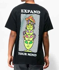 A-Lab Mens Expand Your Mind Minds Expanded Black T-Shirt New S, M, L, XL, 2XL