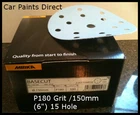 100 Mirka Basecut 15 Hole Sanding Discs 6" / 150mm / 6 inch P180 Grit (Velcr)