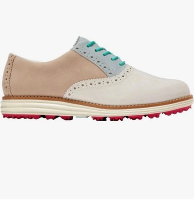 Cole Haan Shortwing Golf Shoes Women's 7.5 Sesame/Blue NIB