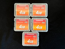 Lot of 5 Transcend 4GB CF 133X CompactFlash Cards 4GB - Used only once
