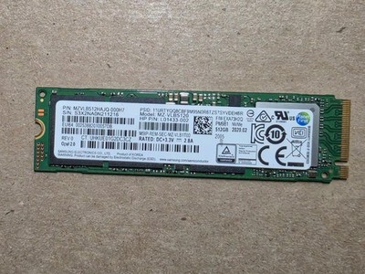 512GB M.2 NVMe 2280 SSD Samsung PM981 with DRAM Cache Gen3 x4 with 93% Life Left