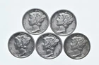 High Grade Lot 1939 1936 1936 1936 1939 Mercury Dime Collection *634