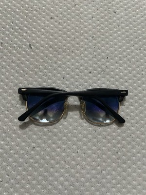 Ray-Ban CLUBMASTER 51-21サングラス Ray-Ban Clubmaster 51/21 Square Sunglasses Black Lightweight Glass