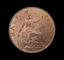 VICTORIA 1900 BRONZE VEILED HEAD HALFPENNY - VERY HIGH GRADE