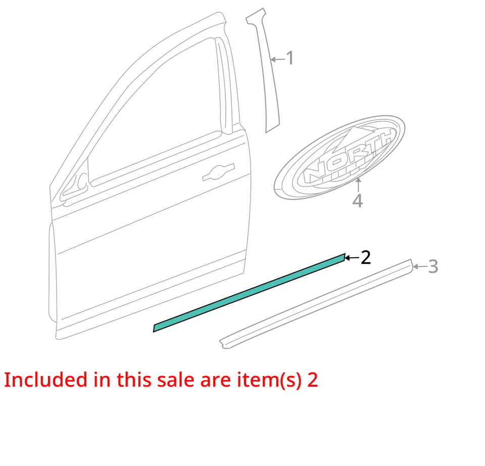 SE ADAPTA A CHRYSLER 2007-2010 JEEP PATRIOT PUERTA DELANTERA MOLDURA 1CW01RXFAA NUEVO OEM Foto 2 de 3