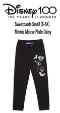 Disney 100 Black Jogger Sweatpants Girls XL  14-16 Minnie Mouse Pluto Daisy