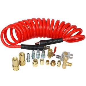 16-PCs. Air Kit d'accessoires compresseur avec 3/8" x 15 ft Coil Air Trou