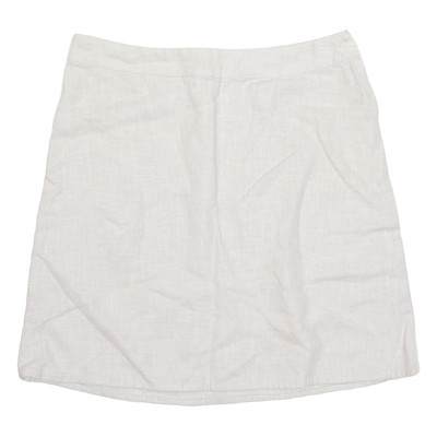 French Connection Damen A-Linien Rock beige kurz Leinen UK 10