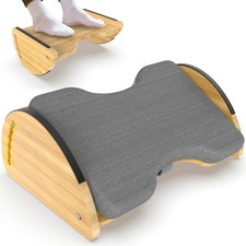 Bamboo Foot Rest for Under Desk at Work - 3-in-1 Reversible Rocking Desk Foot...