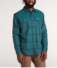 Howler Bros Men  s Quintana Quilted Flannel Shirt Deep Teal Size Medium