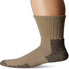 Mens Large Khaki Hiking Socks Cushion Comfort Blister Protection Outdoor New USA