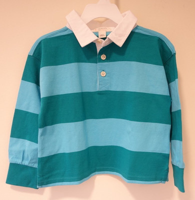 NWT Crewcuts Blue Stripe Polo Shirt Boy's Size 10-11