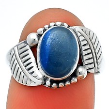 Natural Blue Quartz 925 Sterling Silver Ring s.8 Jewelry R-1272