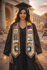 Custom Colombian Graduation Stole 2026 Colombia Heritage Grad Sash