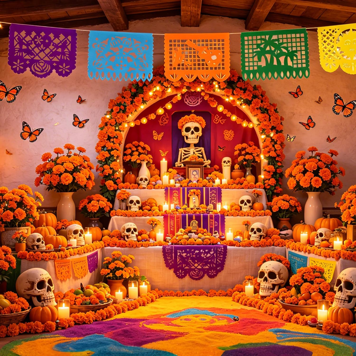 Dia De Los Muertos Decorations 40PCS Day of the Dead Decor for Altar