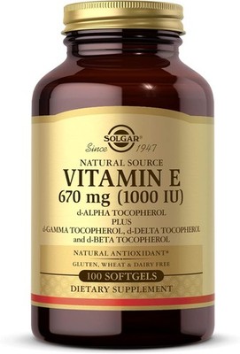 Solgar Vitamin E 670 mg (1000 IU), 100 caps EXP 8/27