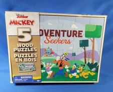 Disney Junior Mickey 5 Wood Puzzles with Wood Tray - Adventure Seekers