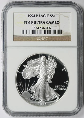 1994-P American Silver Eagle $1 Proof PF 69 Ultra Cameo NGC